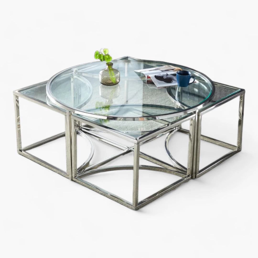 Table Basse Elve Silver Transparent